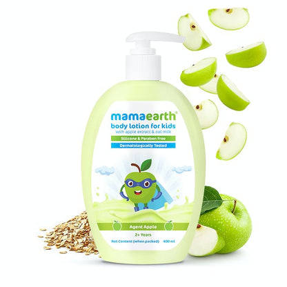 Mamaearth Agent Apple Body Lotion for Kids with Apple & Oat Milk