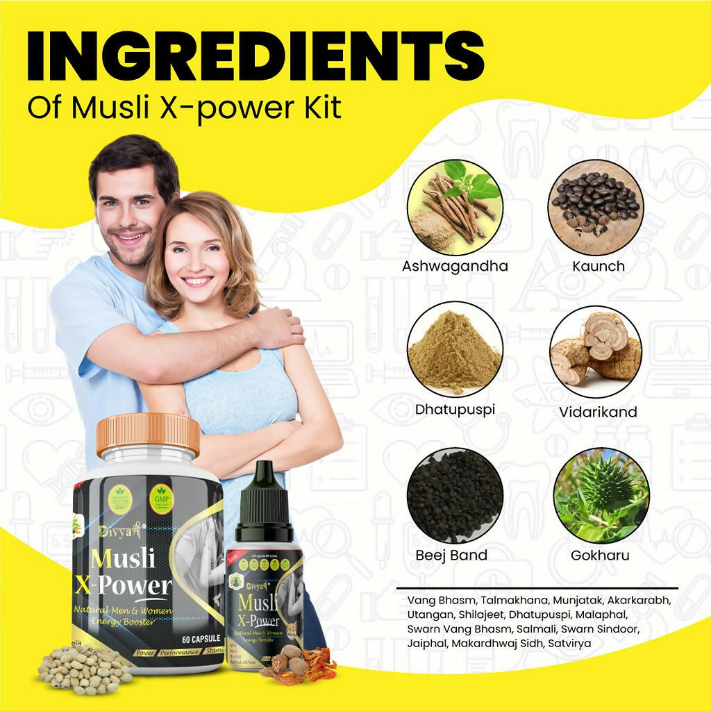 Divya Shree Musli X-Powder Capsule & Musli X-Power Oil Combo