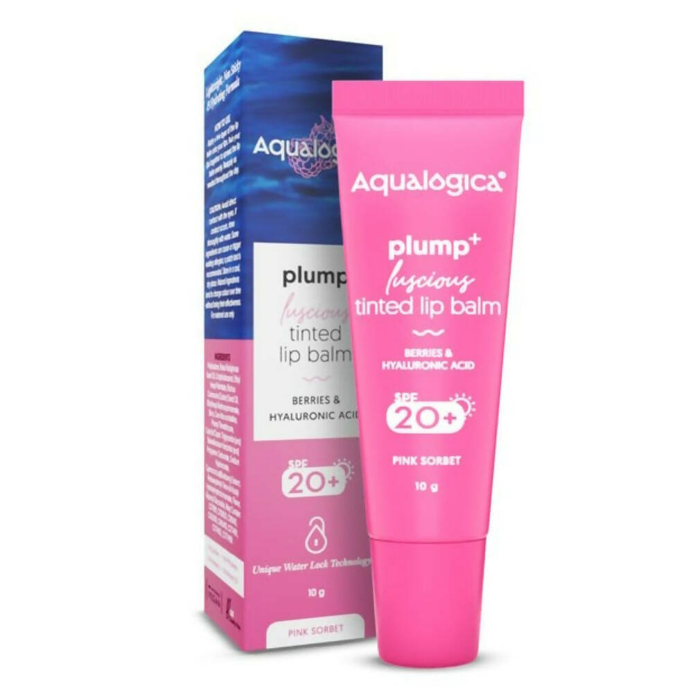 Aqualogica Pink Sorbet Plump+ Luscious Tinted Lip Balm with Berries and Hyaluronic Acid TrueCureN