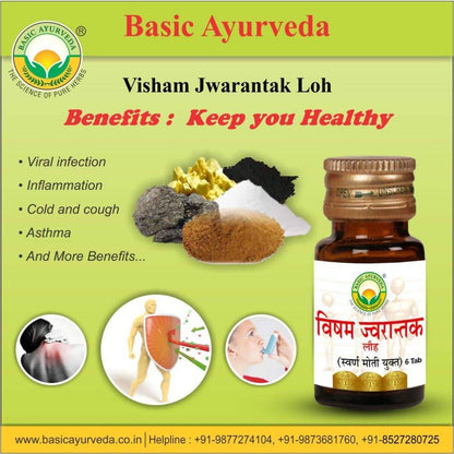 Basic Ayurveda Visham Jwarantak Loha (With Gold) Tablet