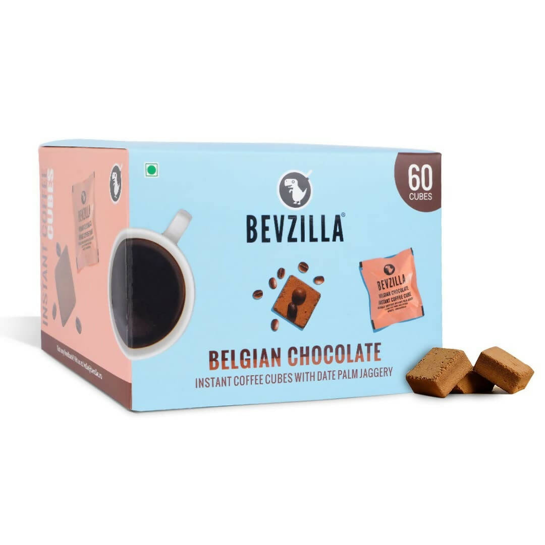 Bevzilla Instant Coffee Cubes Pack with Organic Date Palm Jaggery Belgian Chocolate TrueCure