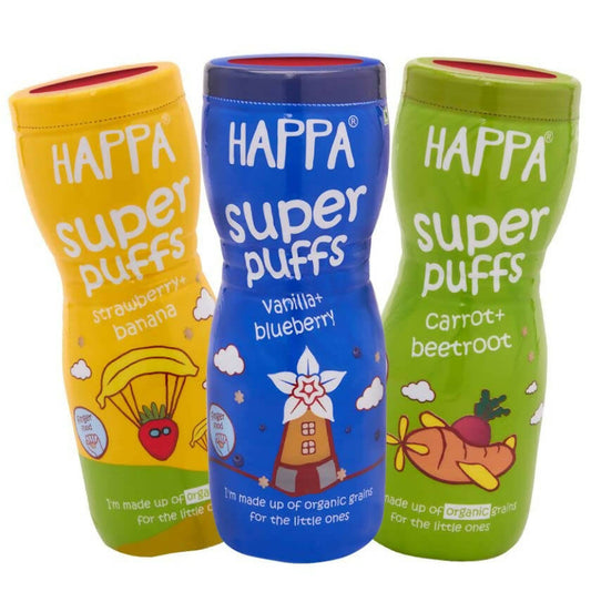 Happa Organic Multigrain Super Puffs Combo Of 3 (8 Months+), Australia, Canada 