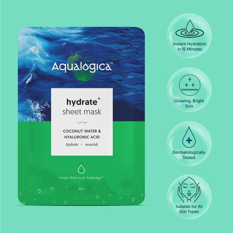 Aqualogica Hydrate+ Sheet Mask with Coconut water & Hyaluronic Acid