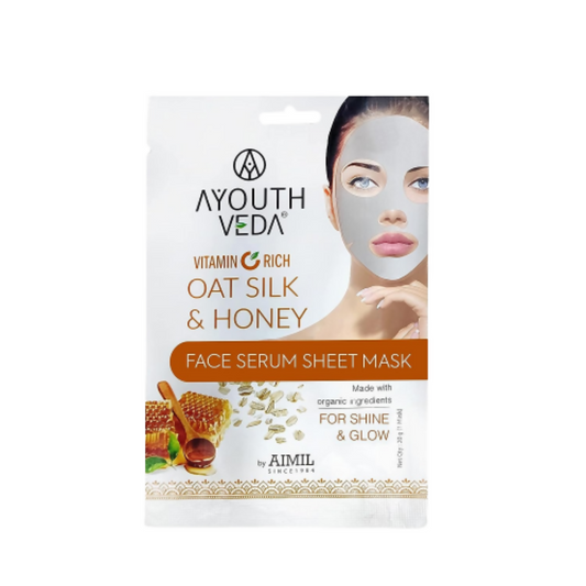 Ayouthveda Vitamin C Rich Oats Silk & Honey Face Serum Sheet Mask TrueCureN