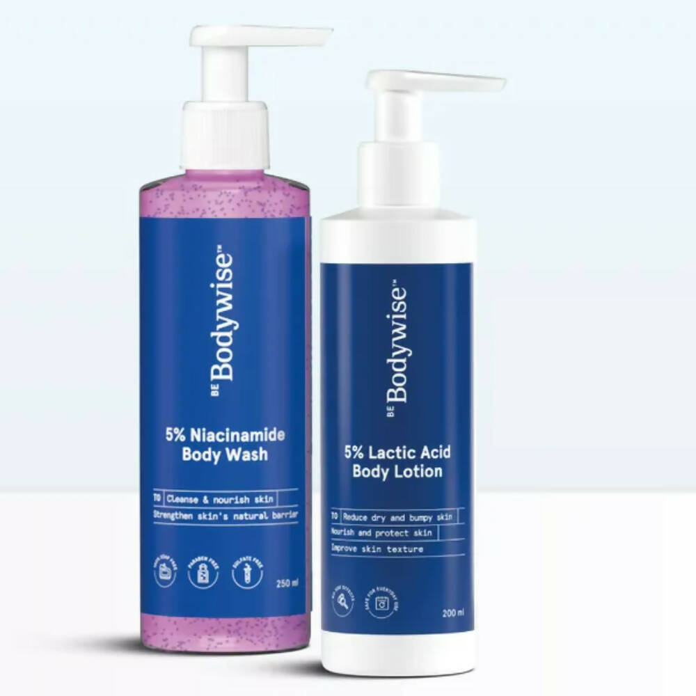 BeBodywise 5% Lactic Acid Body Lotion and 5% Niacinamide Body Wash TrueCureN