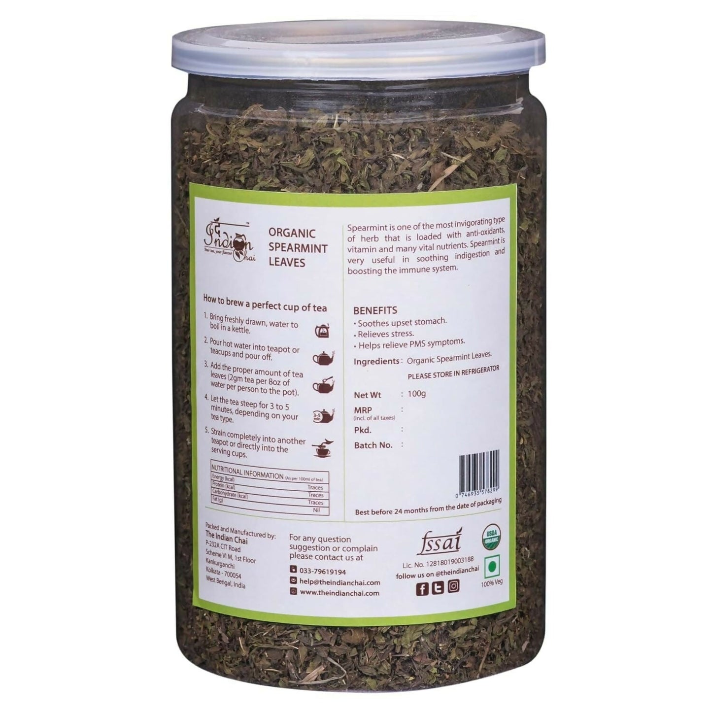 The Indian Chai - Organic Spearmint Tea