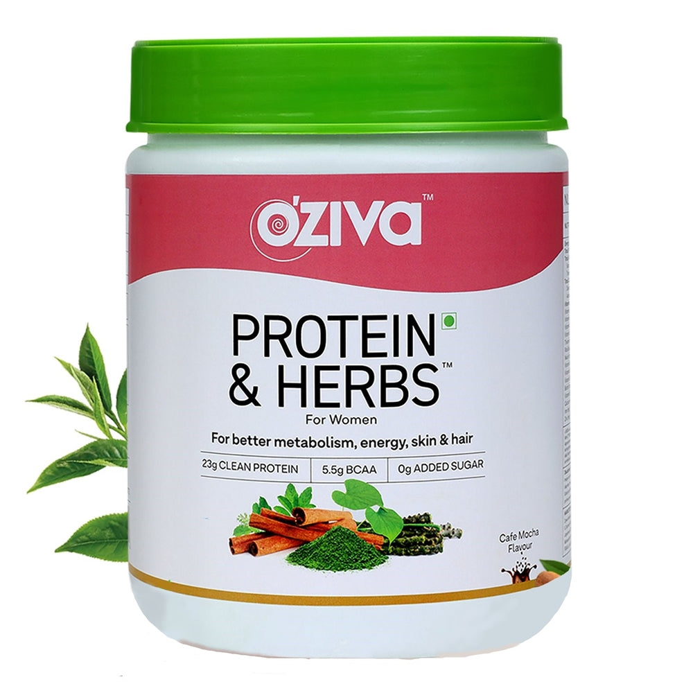 OZiva Protein & Herbs For Women Caf mocha 16 serving