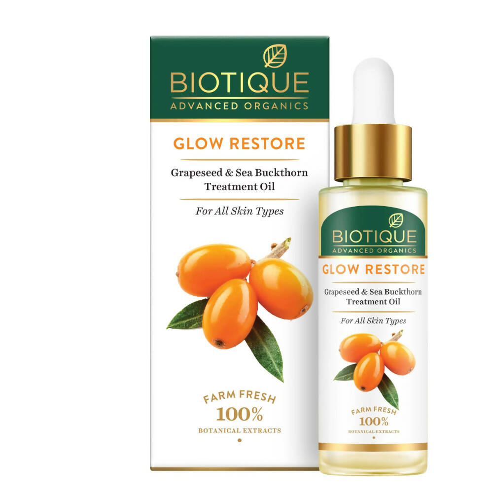 Biotique Glow Restore Grapeseed & Sea Buckthorn Treatment Oil TrueCure