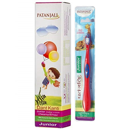 Patanjali Oral Care Combo (Dant KantiJunior Dental Cream 100GM + Junior Tooth Brush)