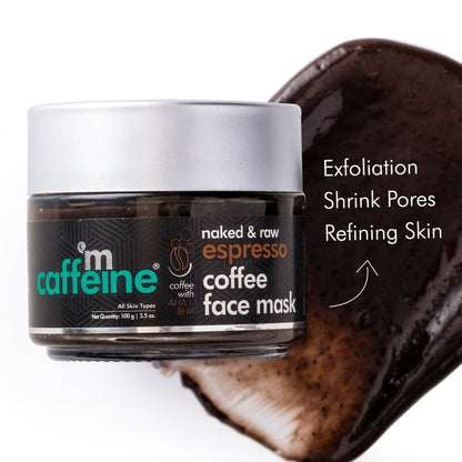 mCaffeine Naked & Raw Espresso Coffee Face Mask with Natural AHA & BHA