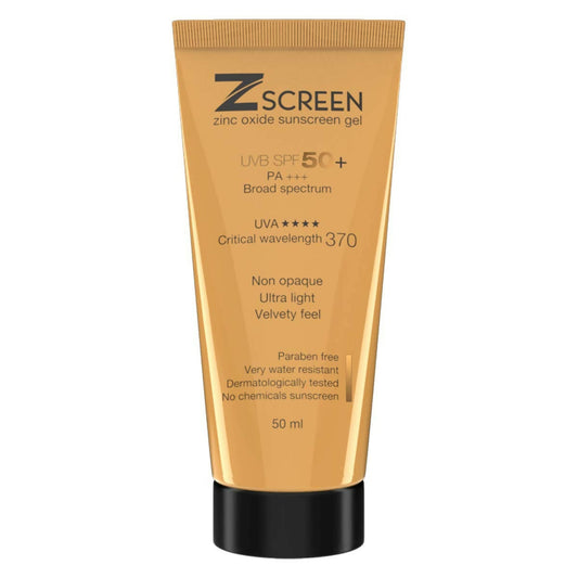 Zscreen Zinc Oxide Sunscreen Gel UVA/UVB Protection SPF 50+ PA+++ TrueCure