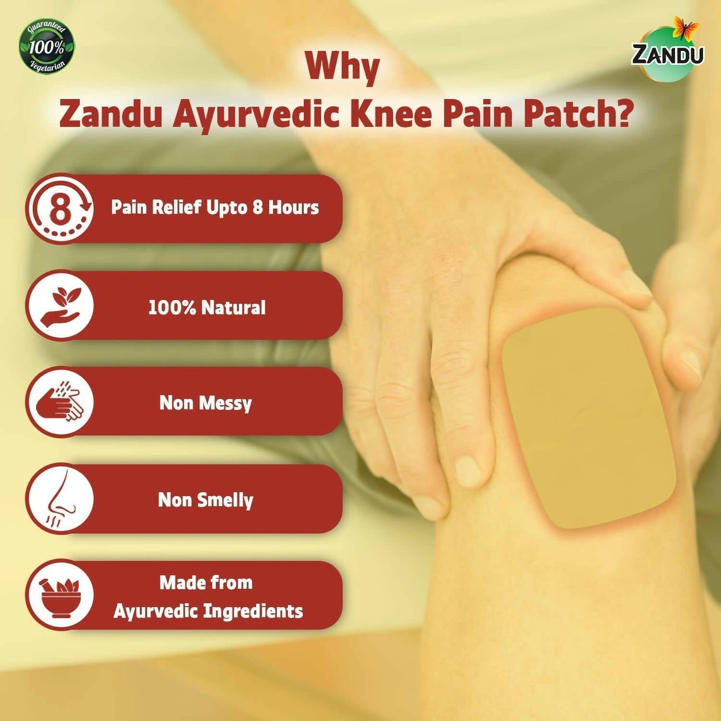 Zandu Ayurvedic Knee Pain Relief Patch