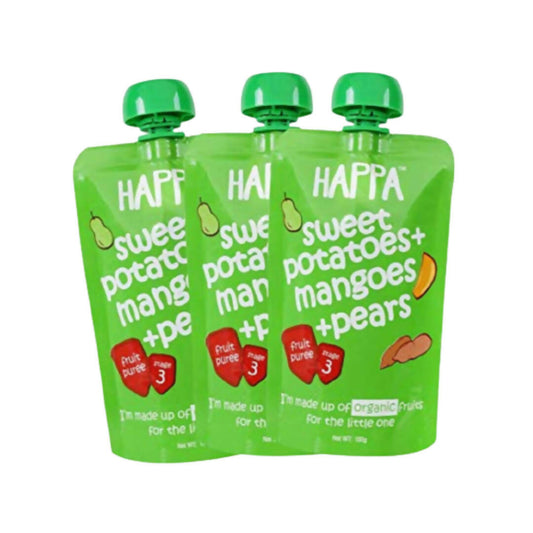 Happa Organic Food, Fruit Puree (Sweet Potatoes+Mangoes+Pears), Australia, Canada 