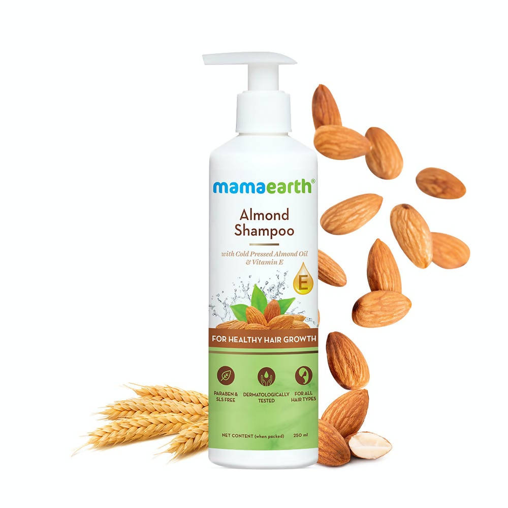 Mamaearth Almond Shampoo with Cold Pressed Almond Oil and Vitamin E