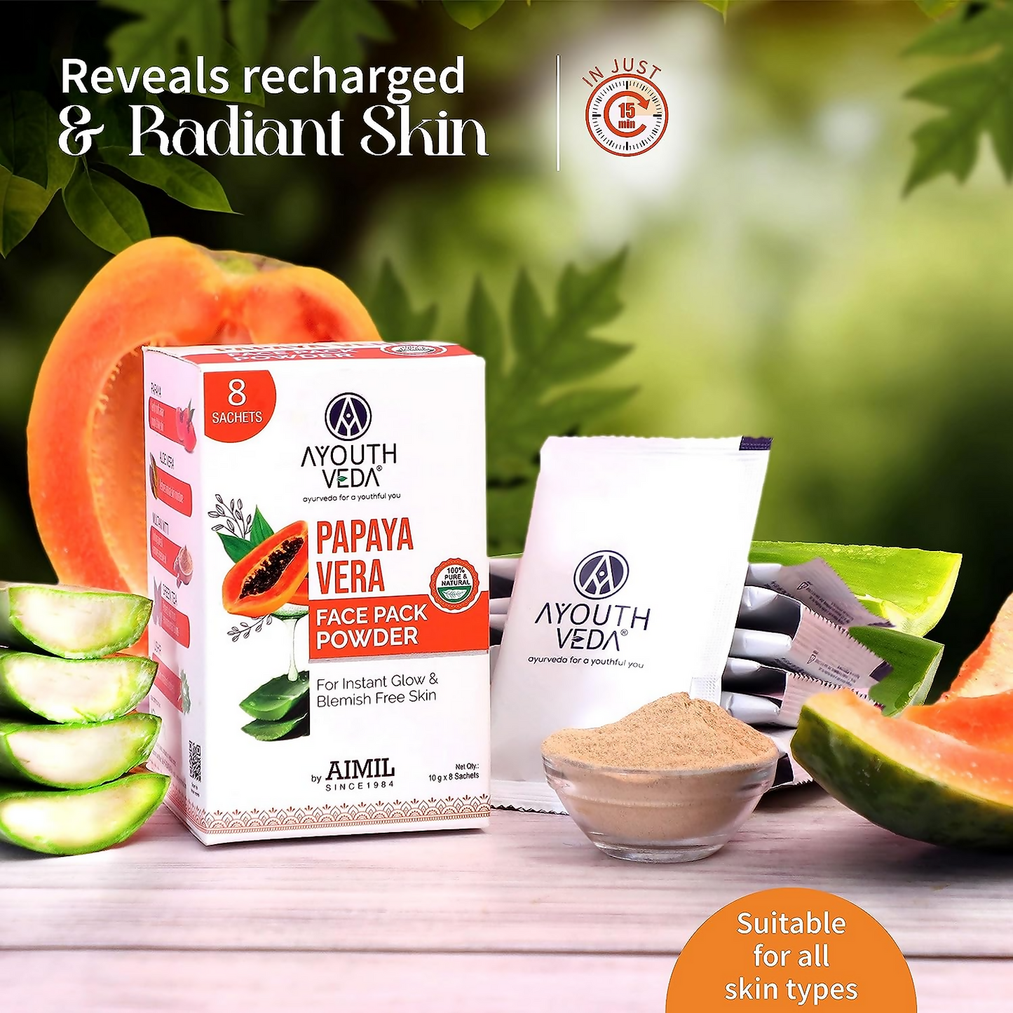 Ayouthveda Papaya Vera Face Pack Powder