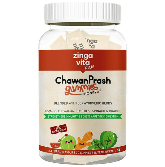 Zingavita Chawanprash Gummies with Honey for Kids (2+ yrs) Natural Flavor TrueCure