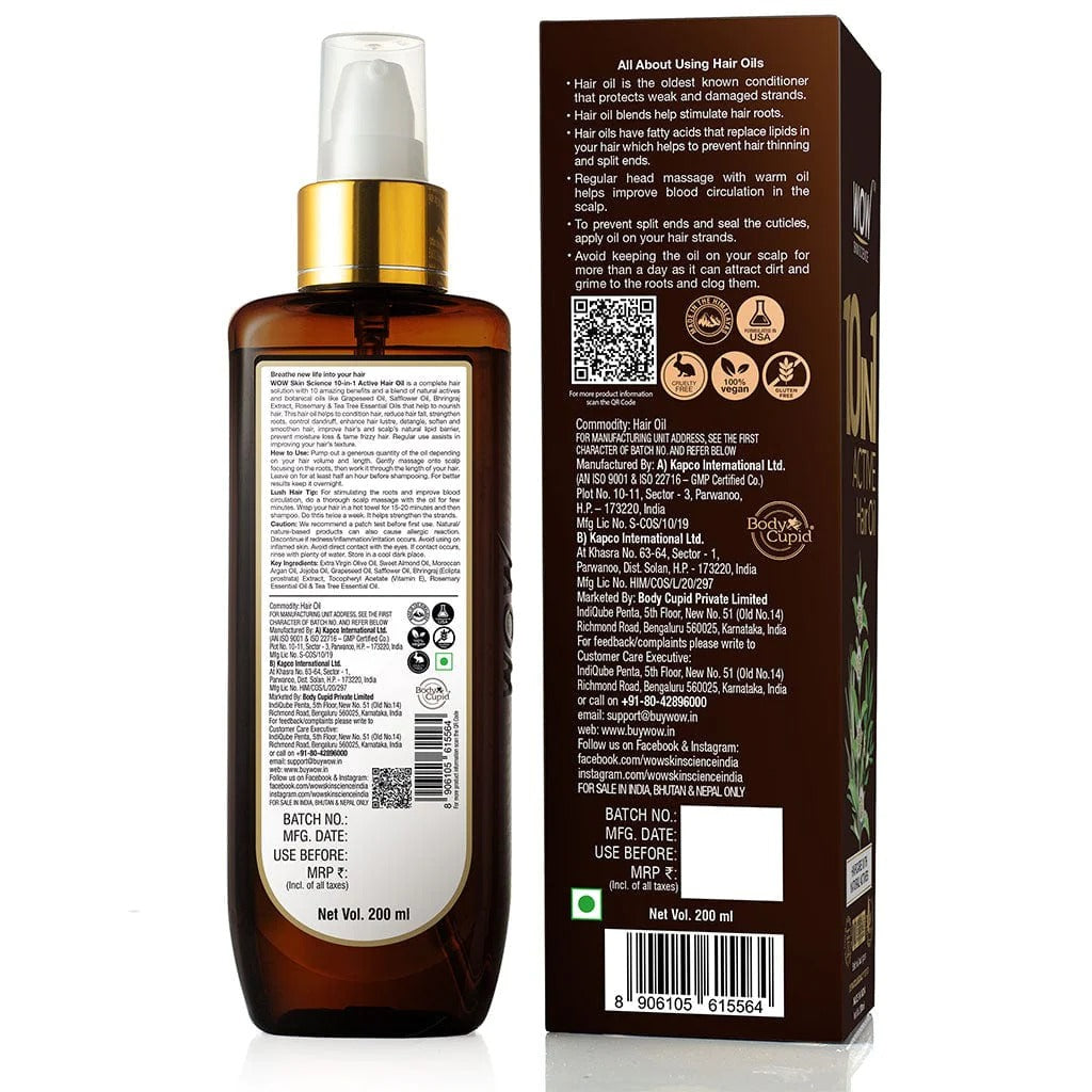 Wow Skin Science 10 In 1 Miracle Hair Oil