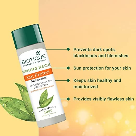 Biotique Advanced Ayurveda Bio Morning Nectar Visibly Flawless Sun Protector 30+SPF UVA/UVB Sunscreen