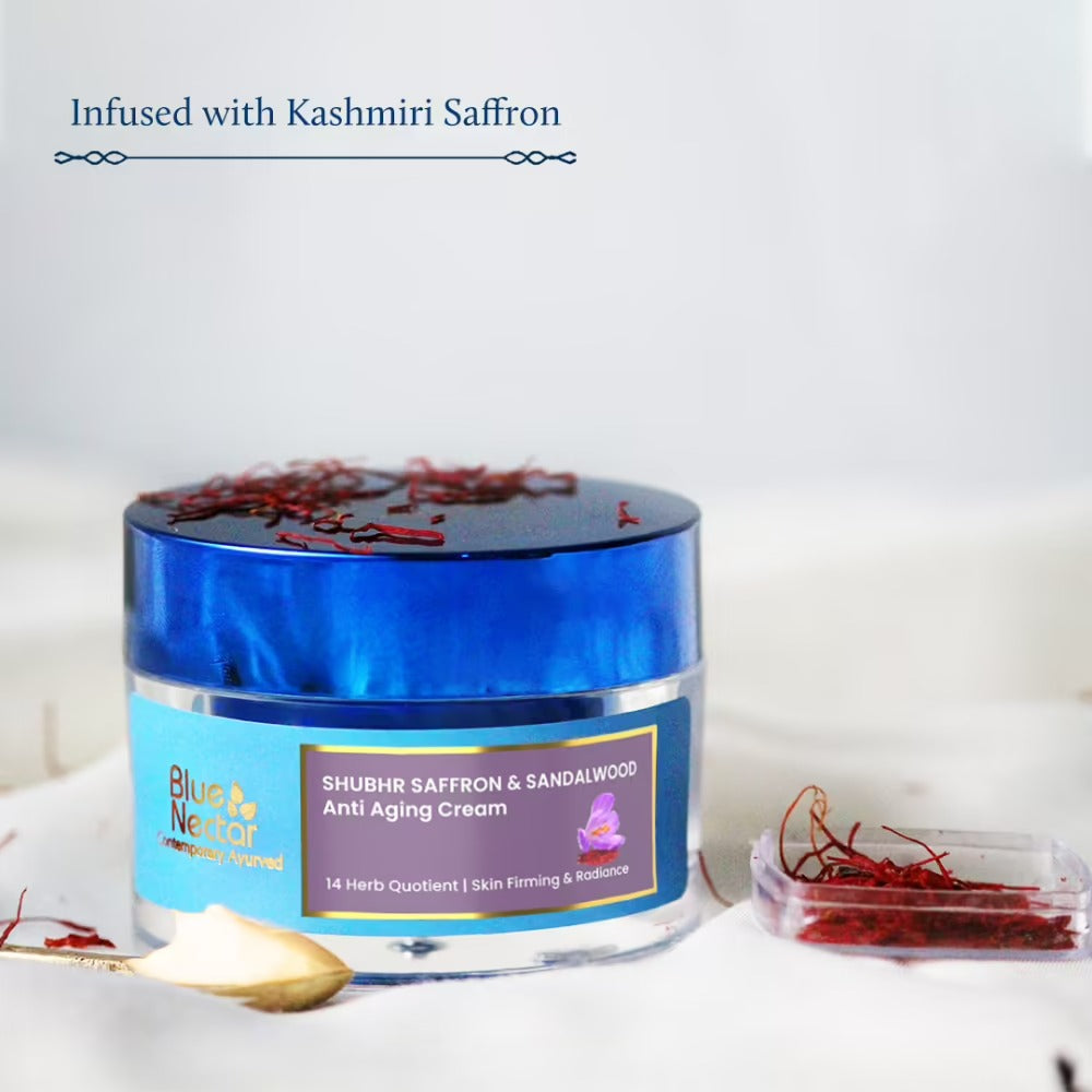 Blue Nectar Shubhr Anti Aging Saffron & Sandalwood Cream for Women