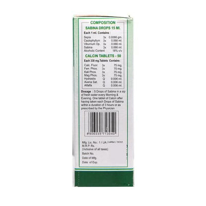 Wheezal natural remedy  Sabina Calcin Drops & Tablets