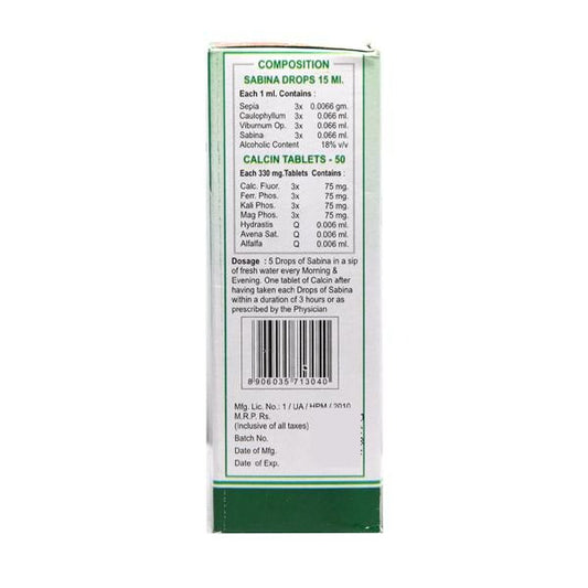 Wheezal natural remedy  Sabina Calcin Drops & Tablets