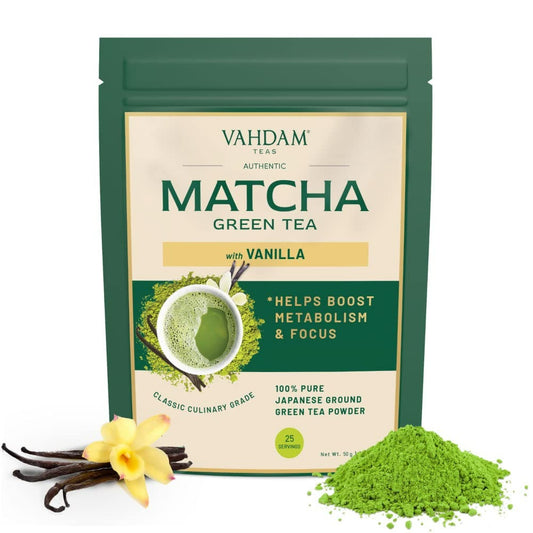 Vahdam Vanilla Matcha Green Tea Powder TrueCure