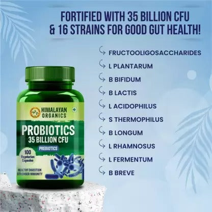 Himalayan Organics Probiotics 35 Billion CFU Prebiotics Vegetarian Capsules