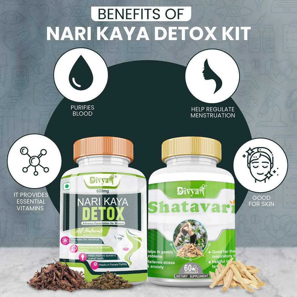 Divya Shree Nari Kaya Detox Capsule and Shatavari Capsule Combo