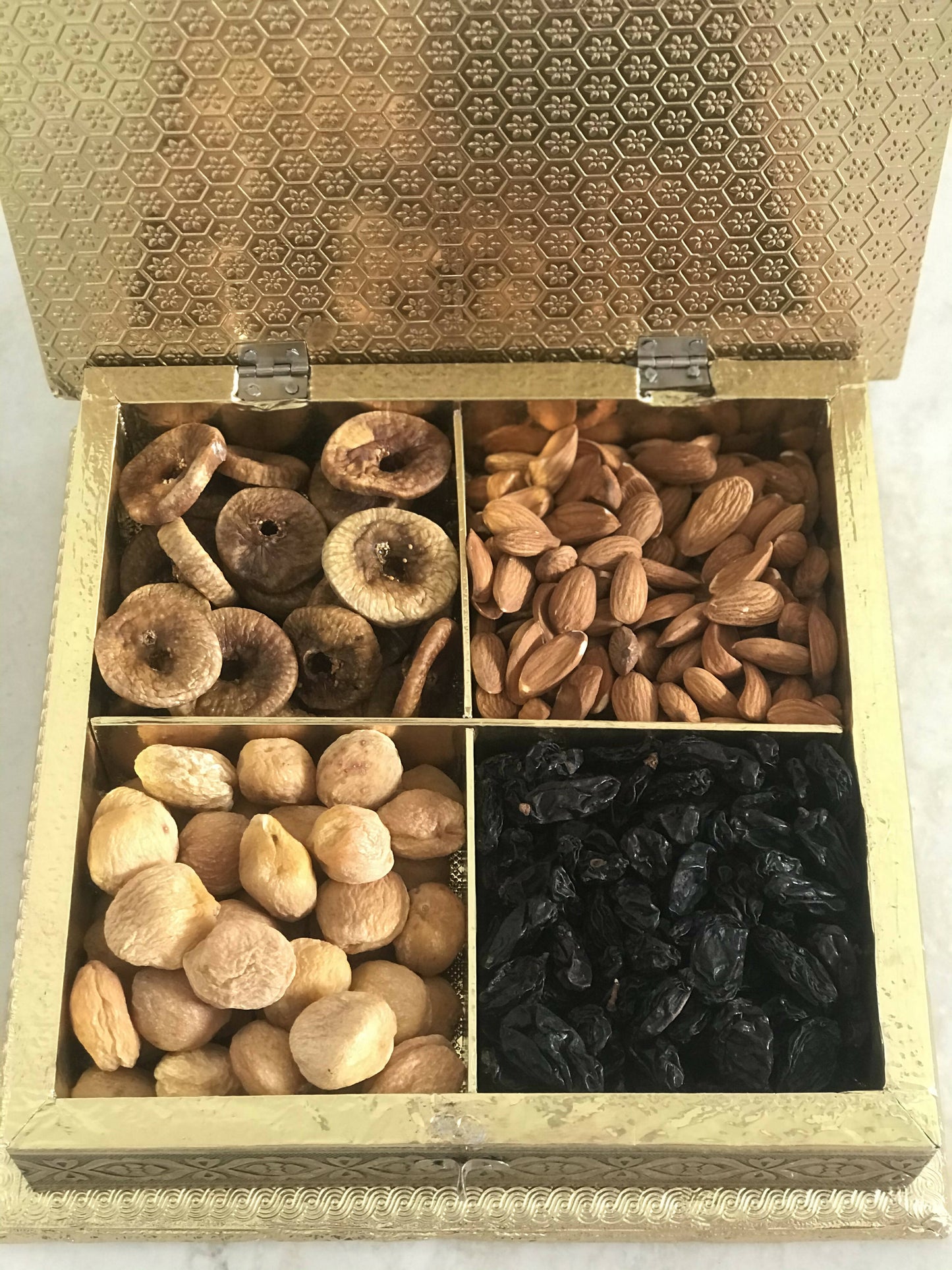 SK Mithaii | Assorted Peacock Design Dry Fruit Box | Almonds | Apricots | Figs | Black Resins TrueCure