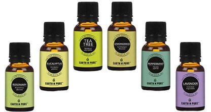 Earth N Pure Essential Oils (Rosemary, Eucalyptus, Tea Tree, Lemongrass, Peppermint & Lavender) - Drmedicart