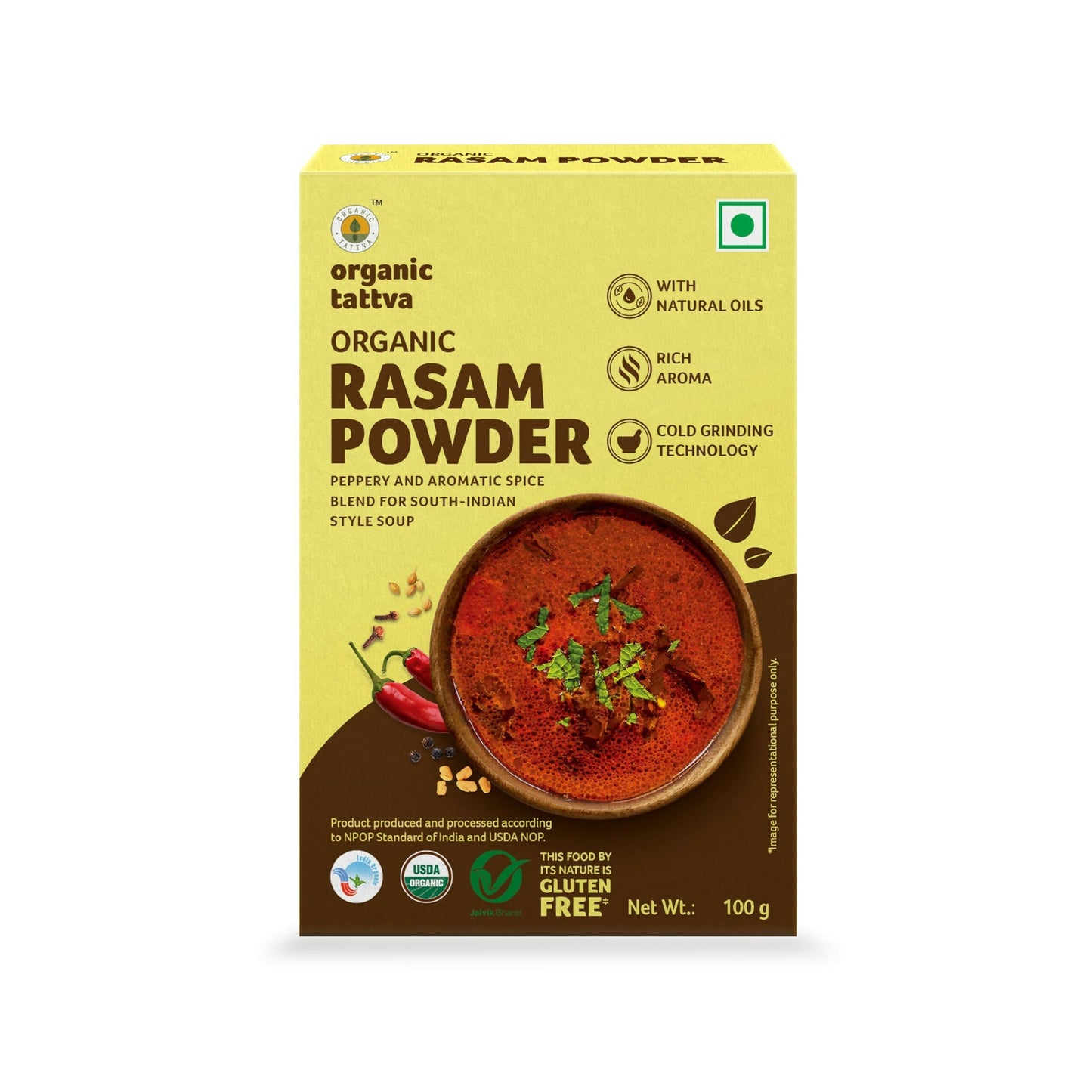 Organic Tattva South-Indian Masala Combo (100 Gm Each)- Sambar Powder, Rasam and Biryani Masala