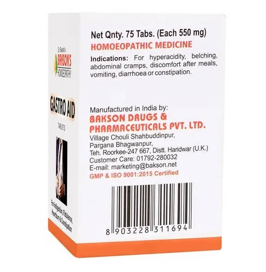 Bakson's natural remedy  Gastro Aid formulas s