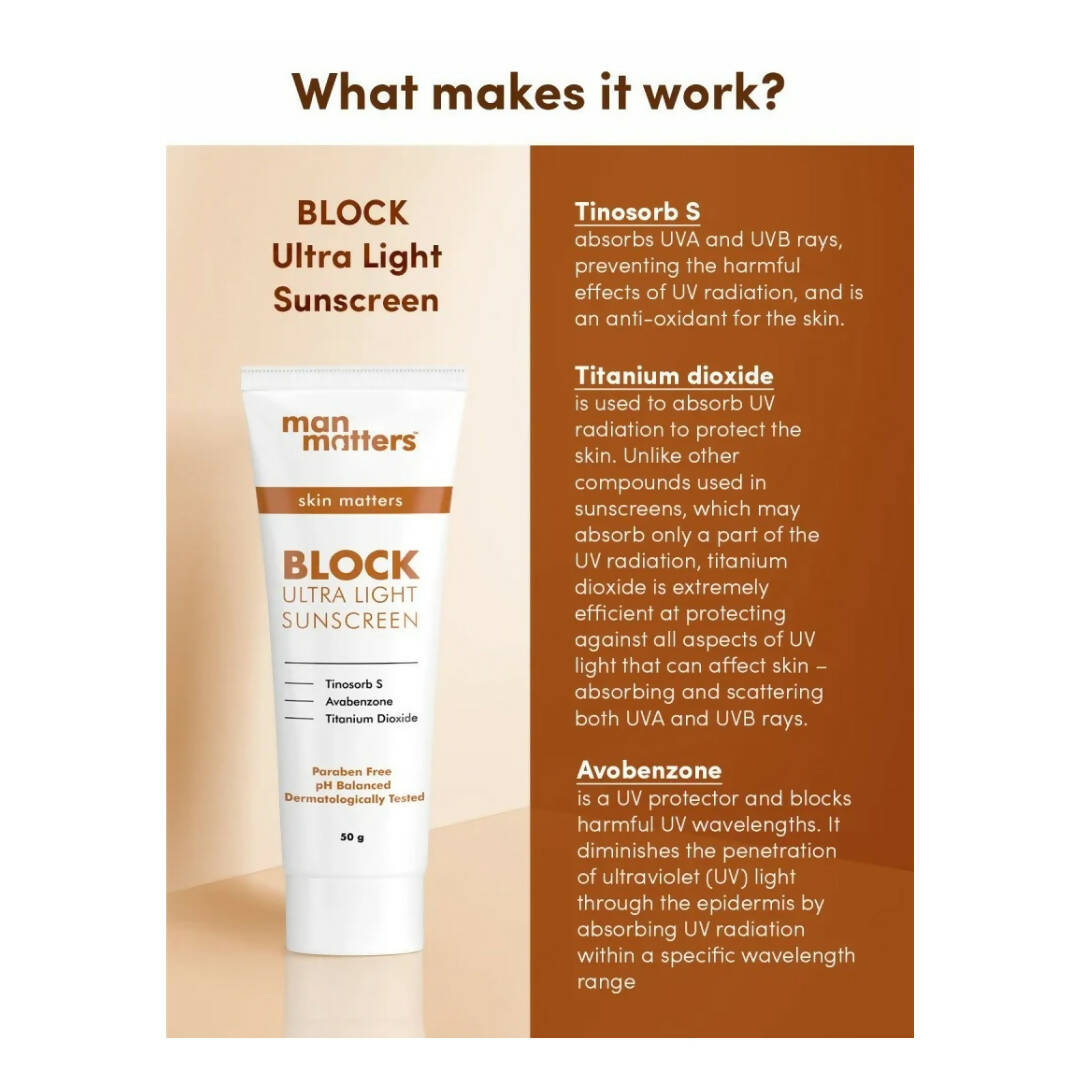 Man Matters BLOCK Ultra Light Sunscreen