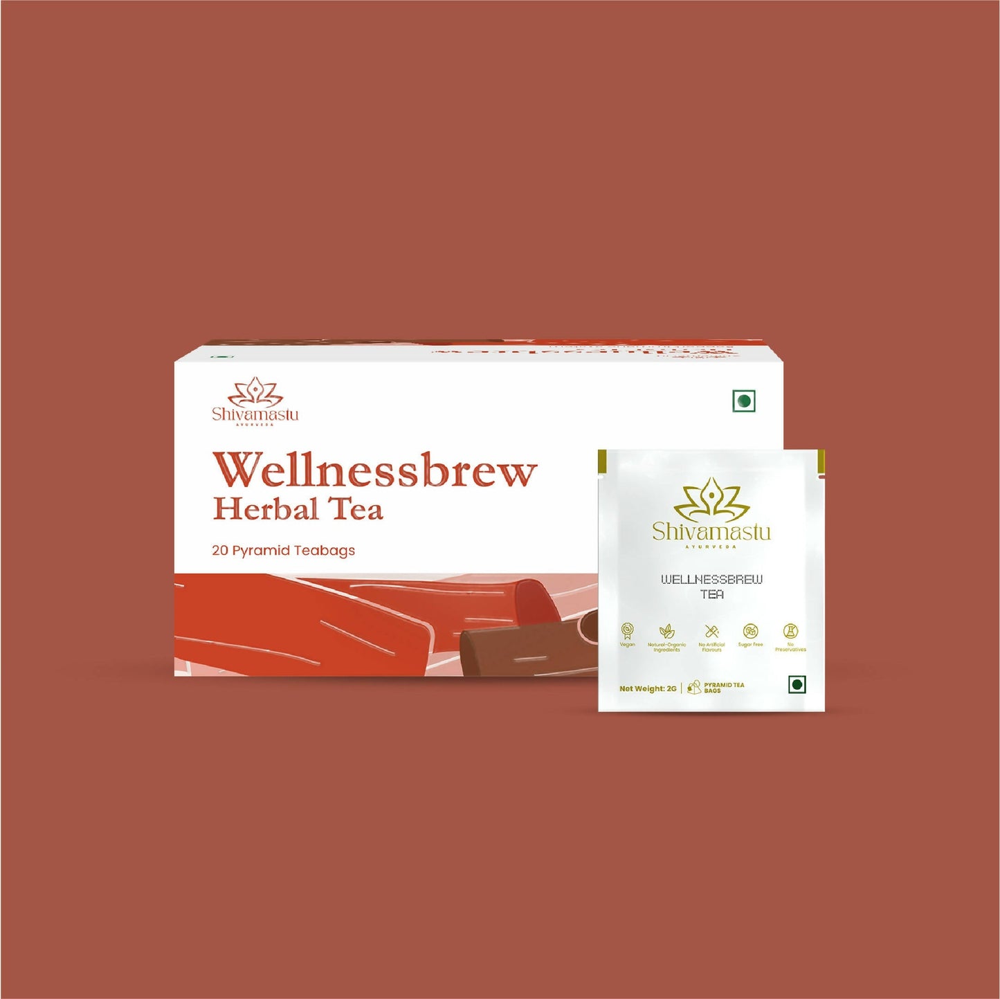 Shivamastu Ayurveda Wellnessbrew Herbal Tea - 20 Pyramid Teabags