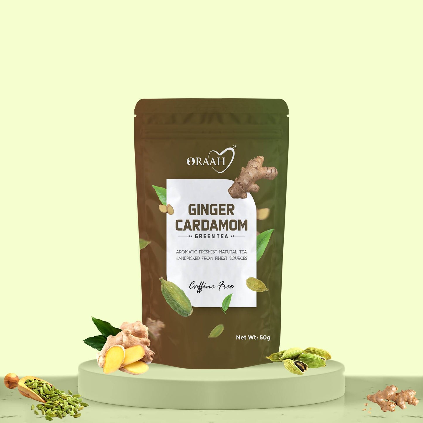 Oraah Ginger Cardamom Green Tea   