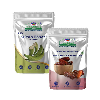 TummyFriendly Foods Dry Dates Powder and Raw Kerala Banana Powder Combo, Australia, Canada 