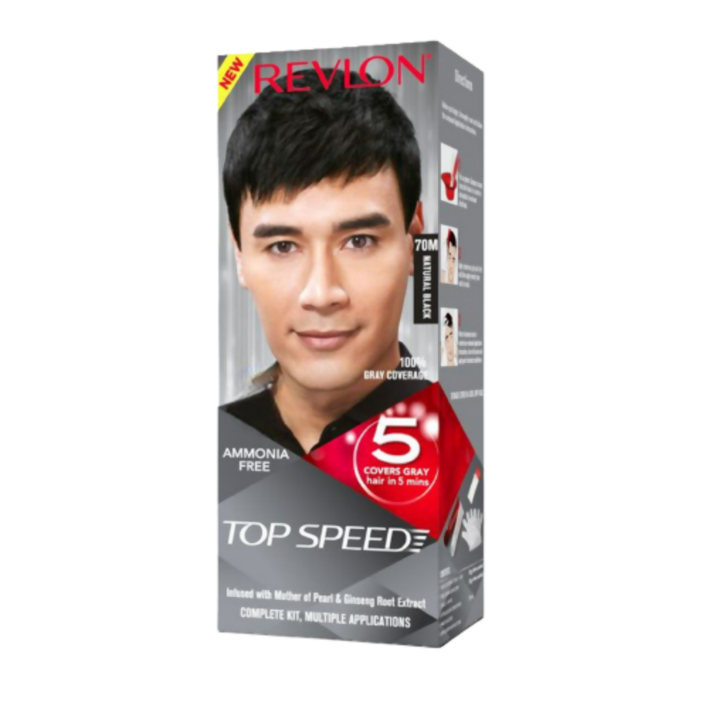 Revlon Top Speed Hair Color Small Pack Man Natural Black 70m TrueCure