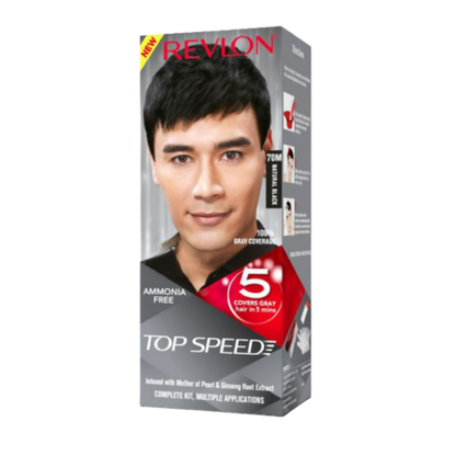 Revlon Top Speed Hair Color Small Pack Man Natural Black 70m TrueCure