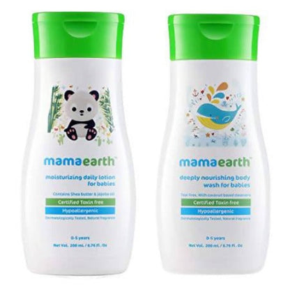 Mamaearth Daily Moisturizing Lotion & Mamaearth Deeply Nourishing Baby Wash For Babies