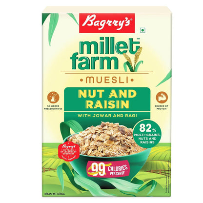 Bagrry's Millet Farm Nut & Raisin Muesli with Jowar and Ragi