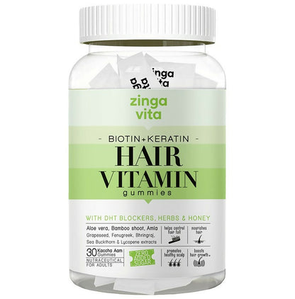 Zingavita Biotin + Keratin Hair Vitamin Kaccha Aam Gummies TrueCure