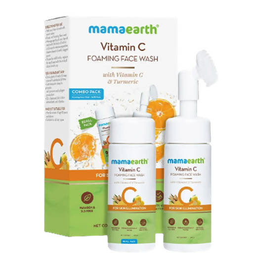 Mamaearth Vitamin C Foaming Face Wash With Brush Combo Pack 