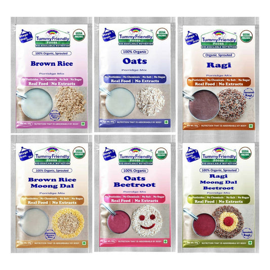 TummyFriendly Foods Stage1, Stage2 Porridge Mixes Trial Packs Combo, Australia, Canada 