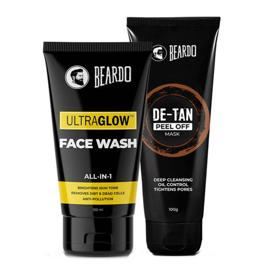 Beardo Ultraglow Face Wash & De-Tan Peel Off Mask Combo 