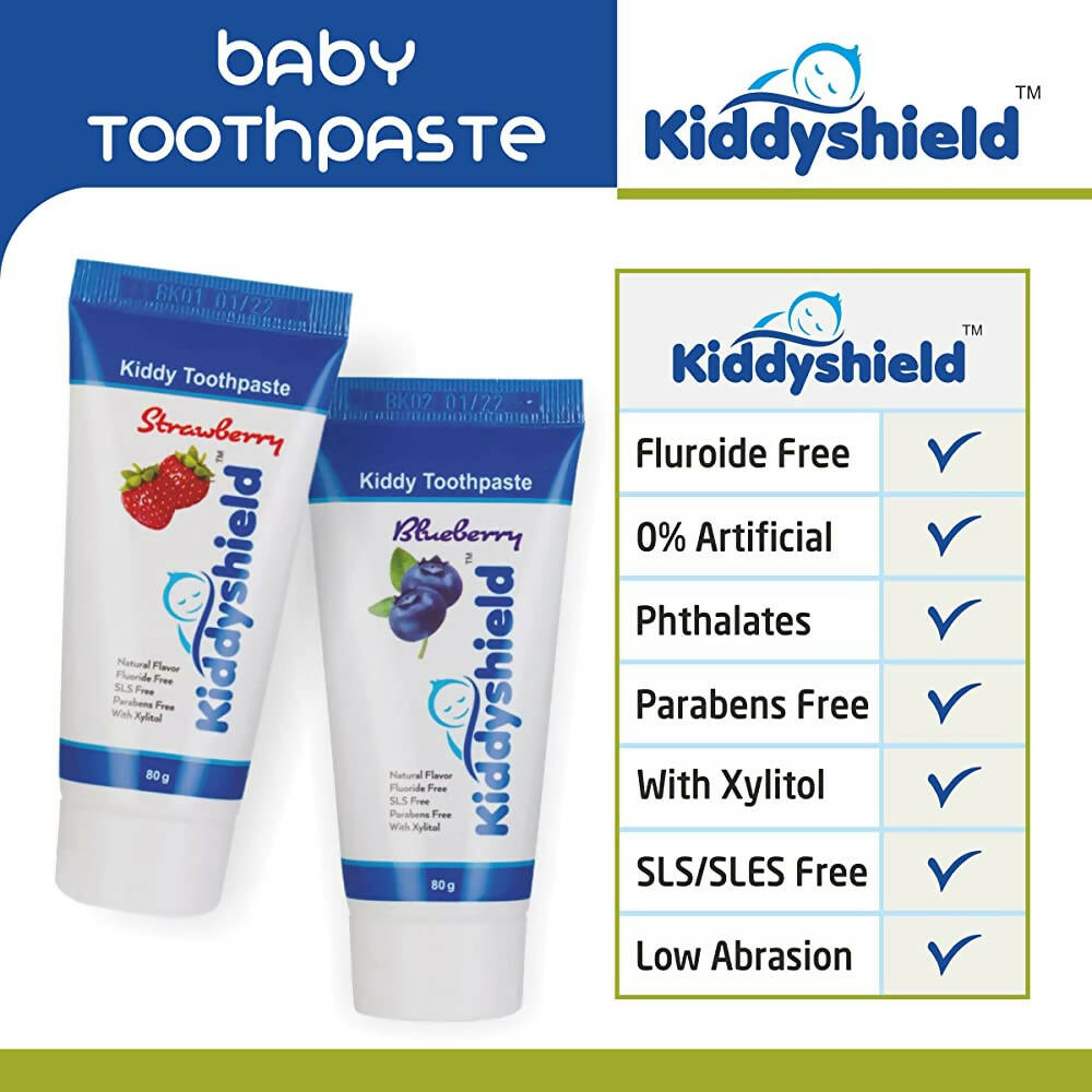 Kiddyshield Fluoride Free Formula Baby Toothpaste Strawberry For Kids 1- 5 Years