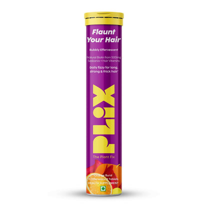 PLIX The Plant Fix Flaunt Your Hair Natural Biotin Effervescent Tablets Orange Burst buy-in-usa-australia-canada