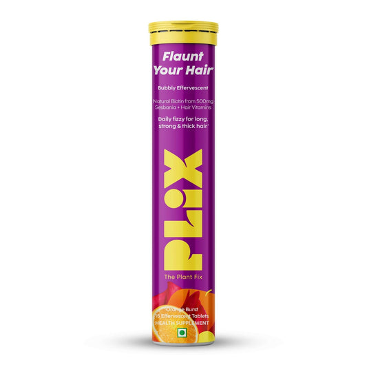 PLIX The Plant Fix Flaunt Your Hair Natural Biotin Effervescent Tablets Orange Burst buy-in-usa-australia-canada