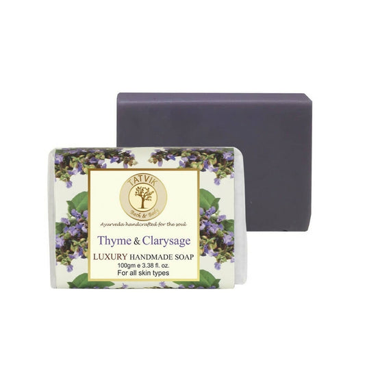 Tatvik Ayurveda Thyme & Clarysage Luxury Handmade Soap TrueCure