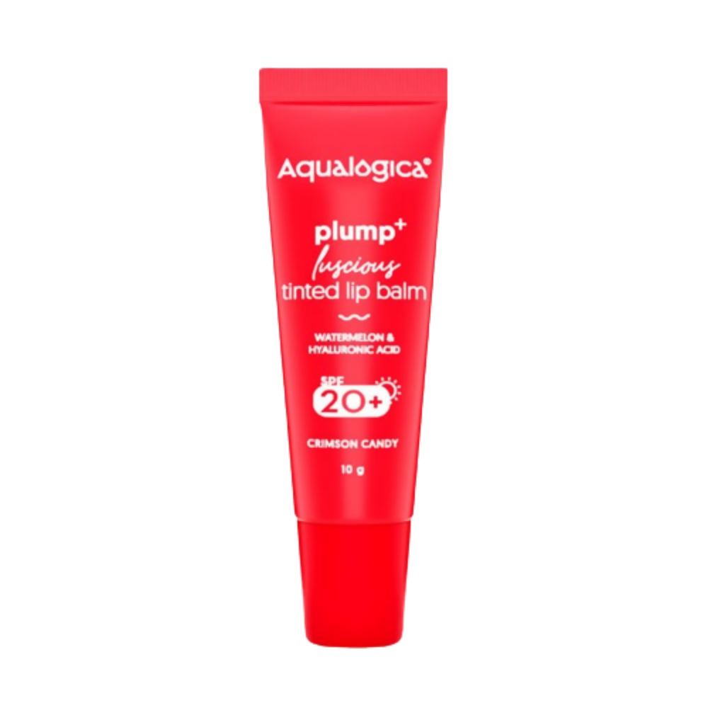 Aqualogica Crimson Candy Plump+ Luscious Tinted Lip Balm with Watermelon and Hyaluronic Acid TrueCureN