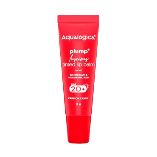 Aqualogica Crimson Candy Plump+ Luscious Tinted Lip Balm with Watermelon and Hyaluronic Acid TrueCureN